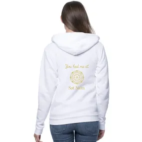 You Had Me at Sat Nam White Fleece Hoodie